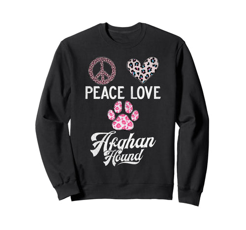 Peace Love Afghan Hound Sweatshirt - Custom Art Print for Adults - T-Shirt, Sweatshirt, Hoodie