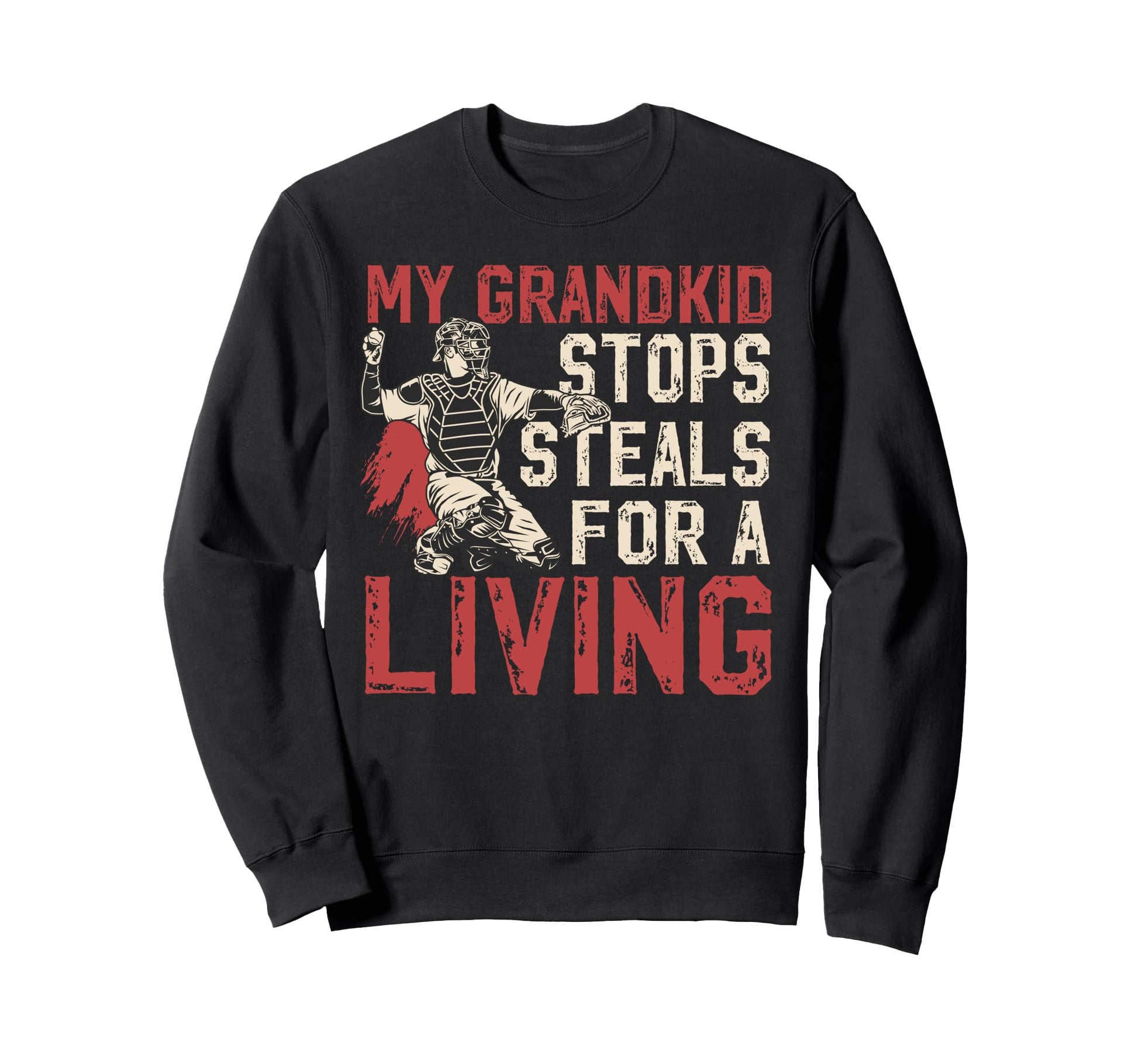 Proud Baseball Catcher Grandpa Baseball Sweatshirt - Unique Graphic Unisex - T-Shirt, Sweatshirt, Hoodie