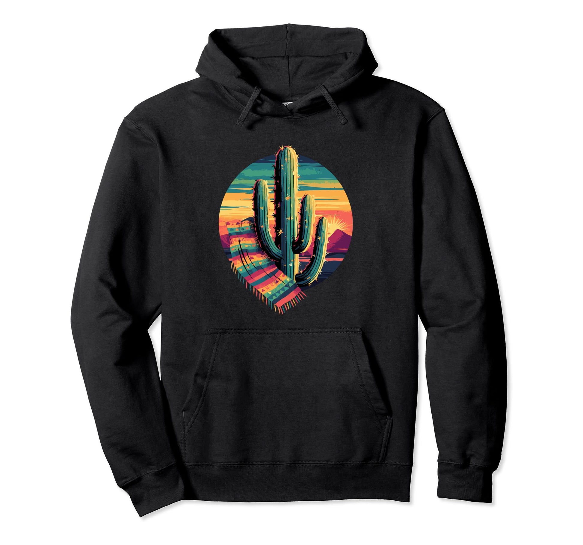 Cactus Serape Succulent Plant Cacti Hoodie - Aesthetic Graphic for Adults - T-Shirt, Sweatshirt, Hoodie