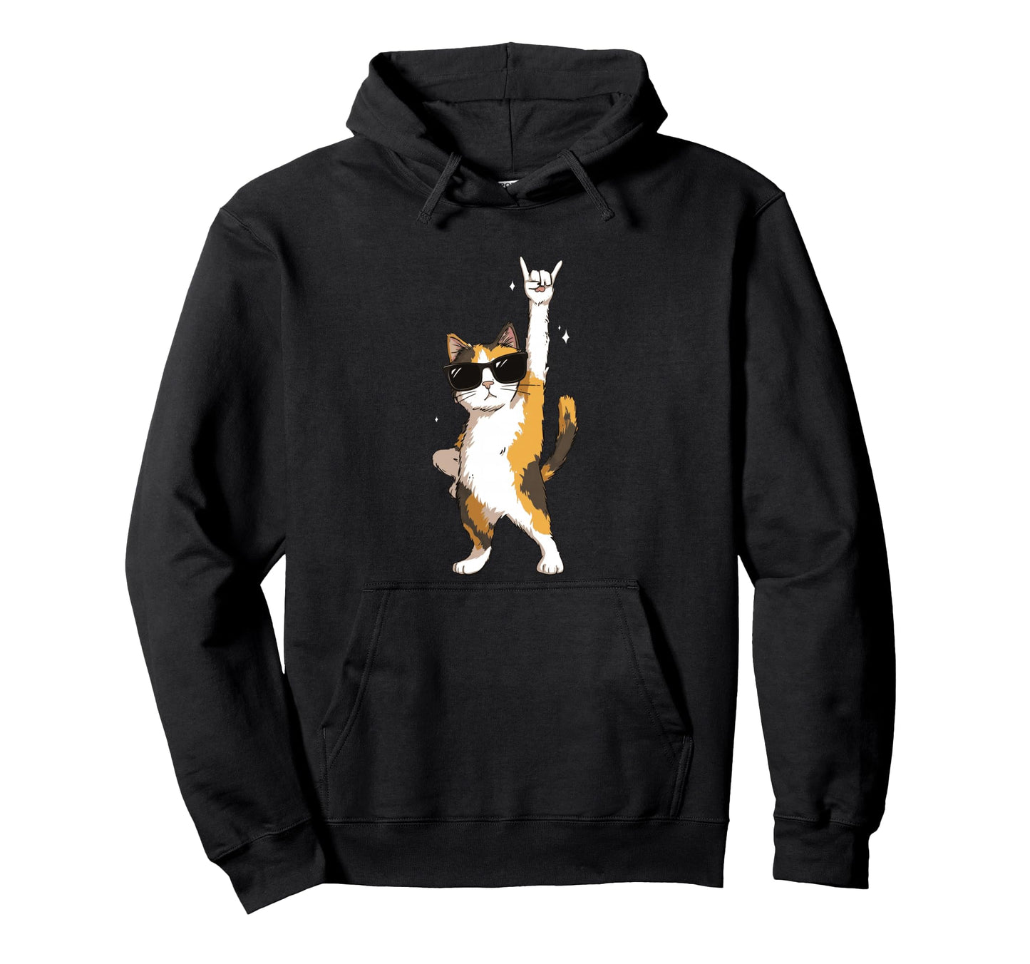 Cat Sunglasses Rock Funny Hoodie - Casual Everyday Wear for Adults - T-Shirt, Sweatshirt, Hoodie