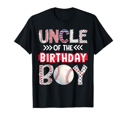 Uncle Birthday Baseball Family Squad T-Shirt - Novelty Apparel for Adults - T-Shirt, Sweatshirt, Hoodie