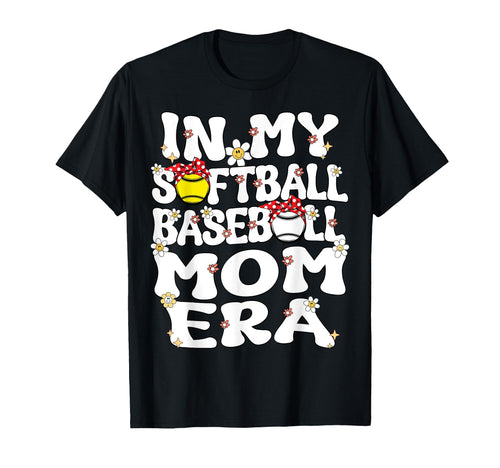 My Baseball Softball Mom Era Groovy T-Shirt - Minimalist Print Men Women - T-Shirt, Sweatshirt, Hoodie