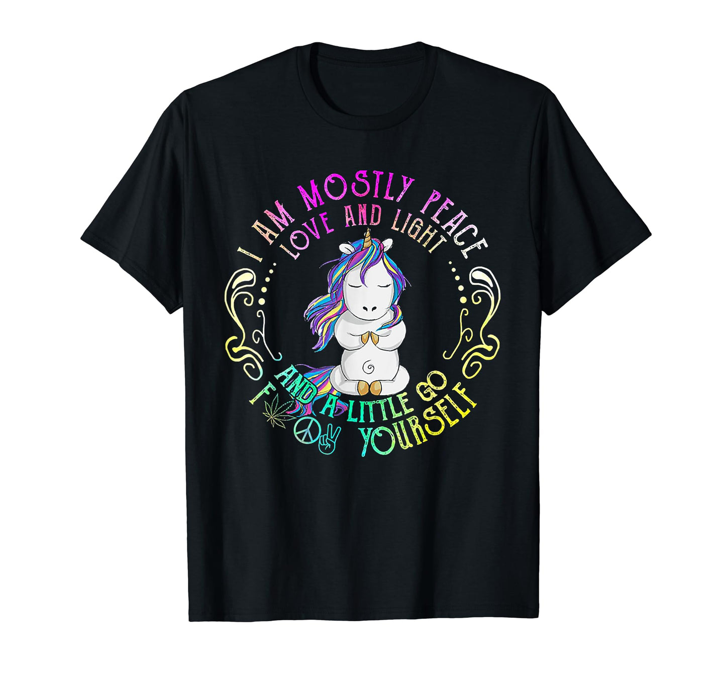Funny Unicorn I Am Mostly Peace Love T-Shirt - Minimalist Print Men Women - T-Shirt, Sweatshirt, Hoodie