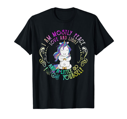 Funny Unicorn I Am Mostly Peace Love T-Shirt - Minimalist Print Men Women - T-Shirt, Sweatshirt, Hoodie