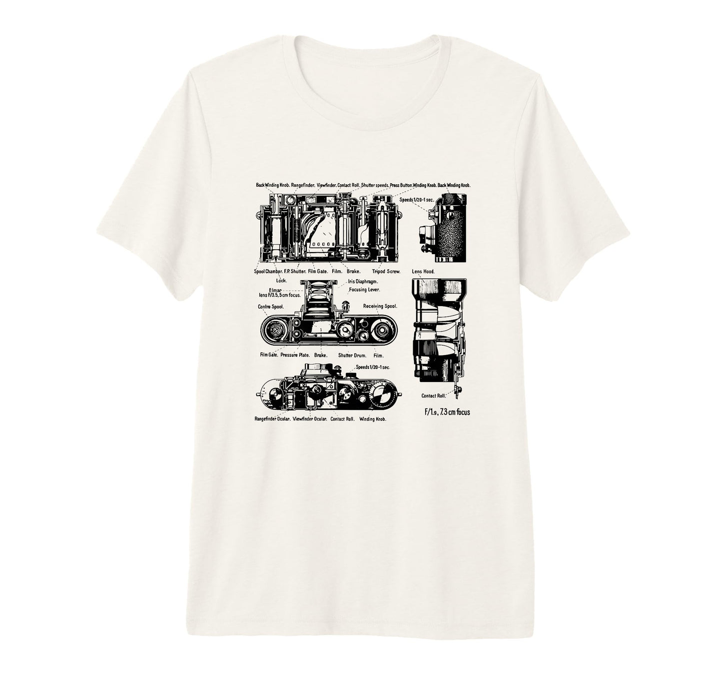 Low Aperture F1 9 Film Camera Diagram T-Shirt - Trendy Graphic for Adults - T-Shirt, Sweatshirt, Hoodie