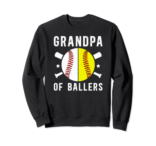 Grandpa Ballers Baseball Softball Sweatshirt - Novelty Apparel Men Women - T-Shirt, Sweatshirt, Hoodie