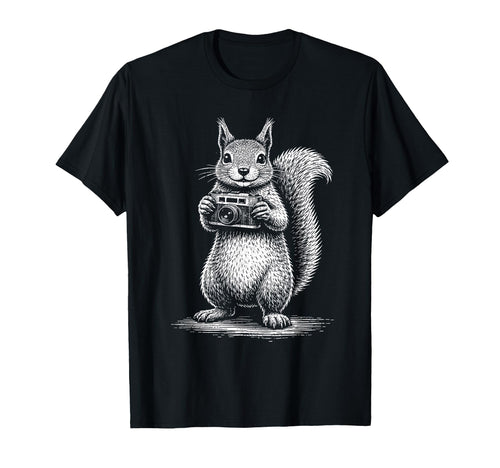 Squirrel Photographer Camera T-Shirt - Streetwear Style for Adults - T-Shirt, Sweatshirt, Hoodie