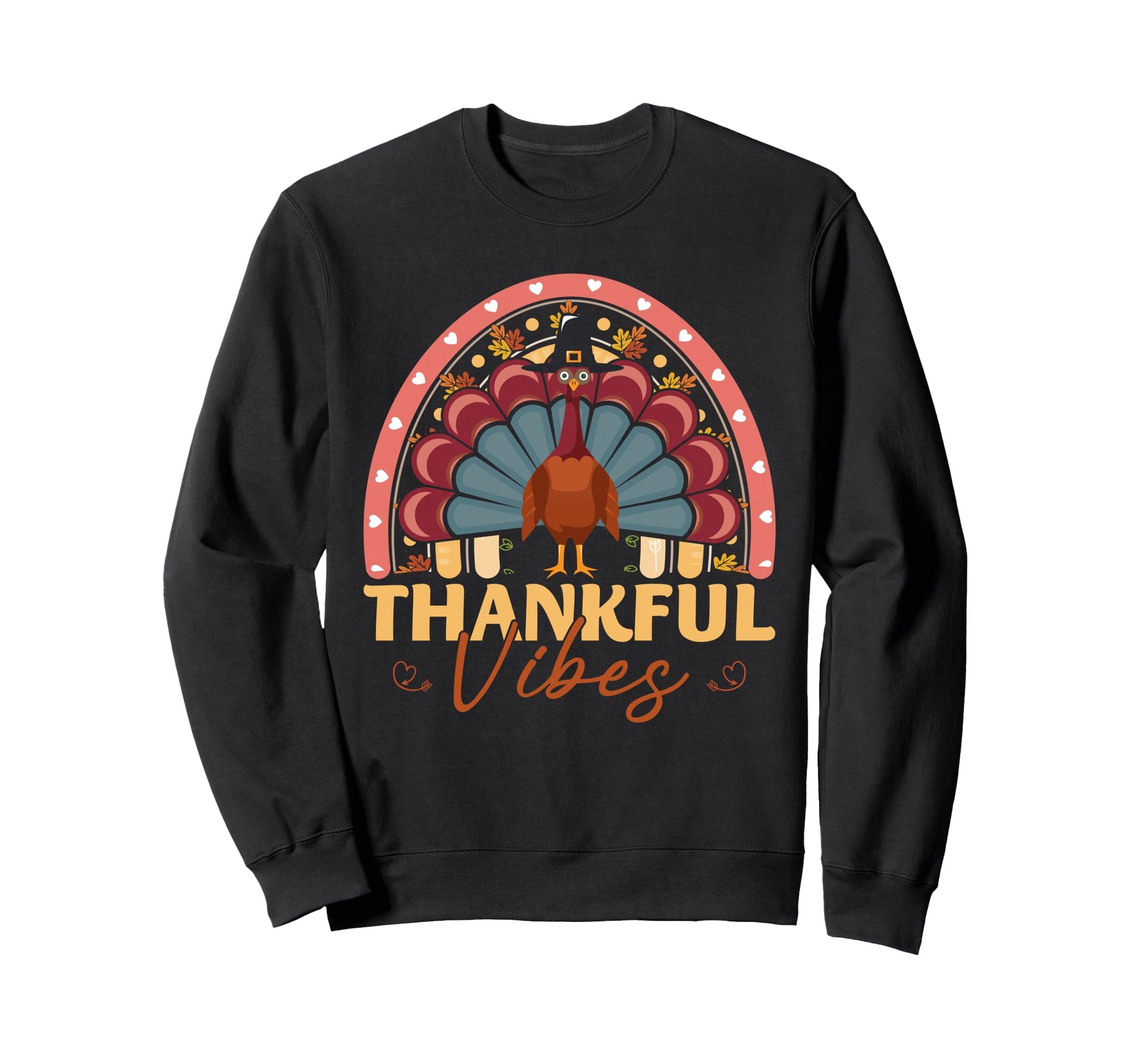 Thankful Vibes Funny Turkey Sweatshirt - Aesthetic Graphic for Adults - T-Shirt, Sweatshirt, Hoodie