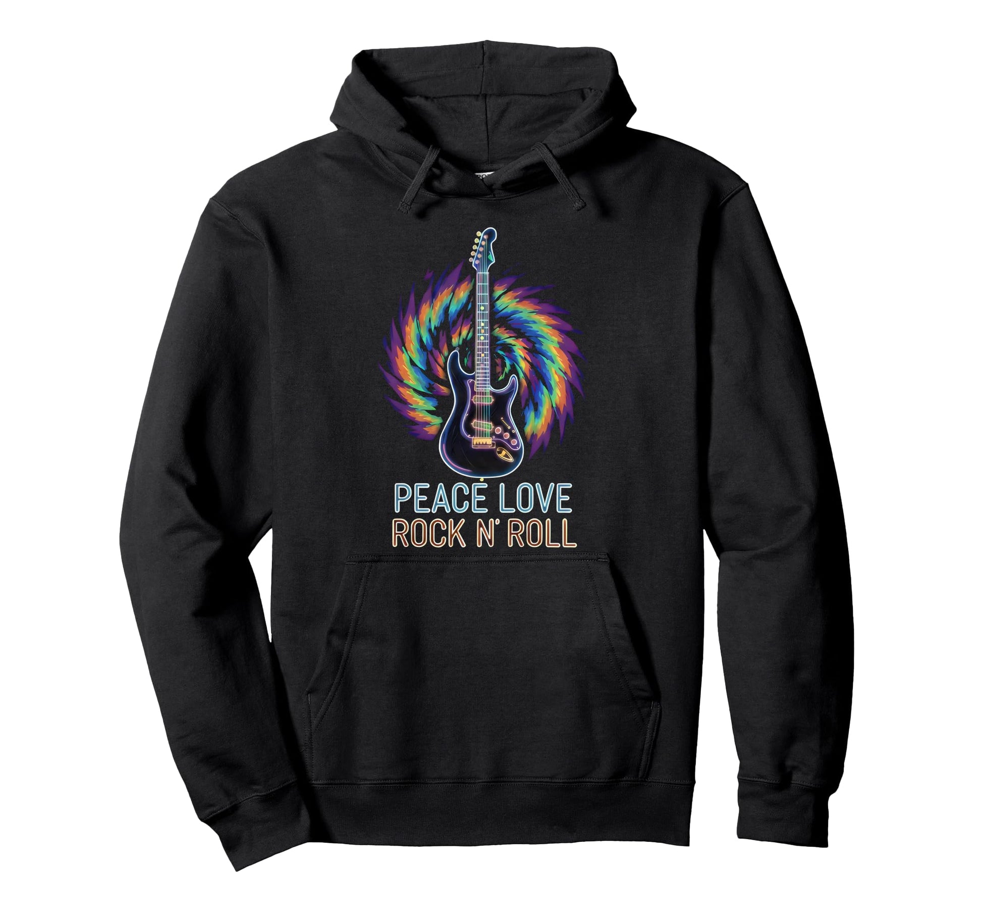 Peace Love Rockn Roll Hippie Music Hoodie - Streetwear Style for Adults - T-Shirt, Sweatshirt, Hoodie