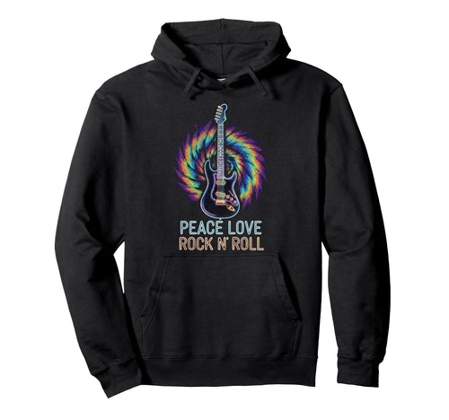 Peace Love Rockn Roll Hippie Music Hoodie - Streetwear Style for Adults - T-Shirt, Sweatshirt, Hoodie