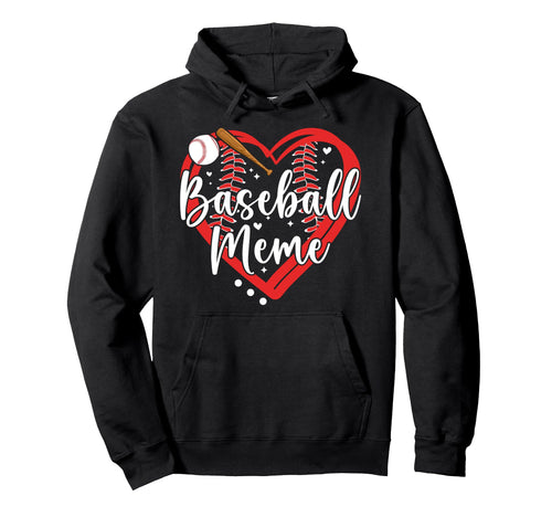 Baseball Meme Heart Meme Baseball Hoodie - Minimalist Print for Adults - T-Shirt, Sweatshirt, Hoodie