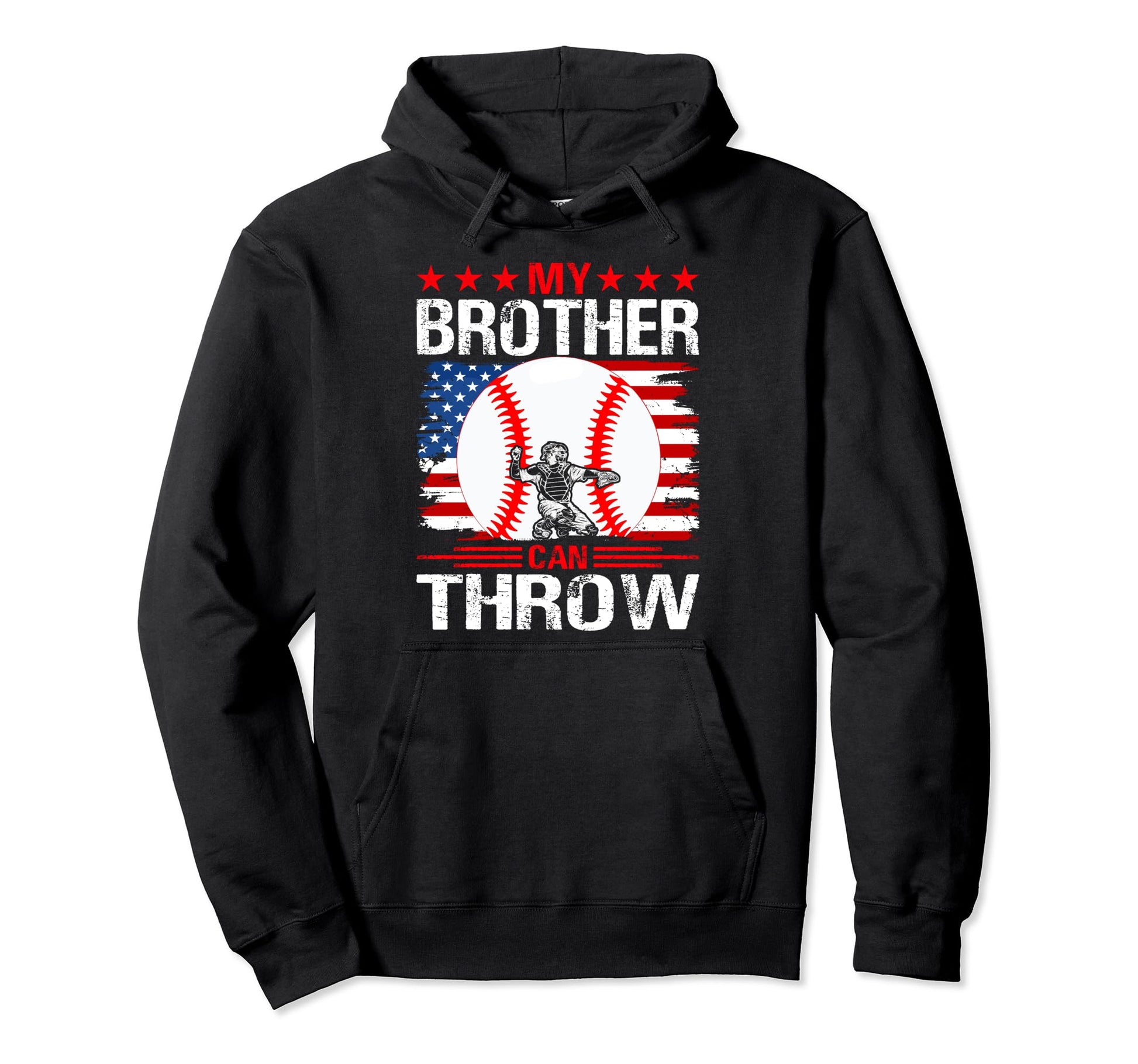 My Brother Can Throw Baseball Pitcher Hoodie - Unique Graphic Men Women - T-Shirt, Sweatshirt, Hoodie