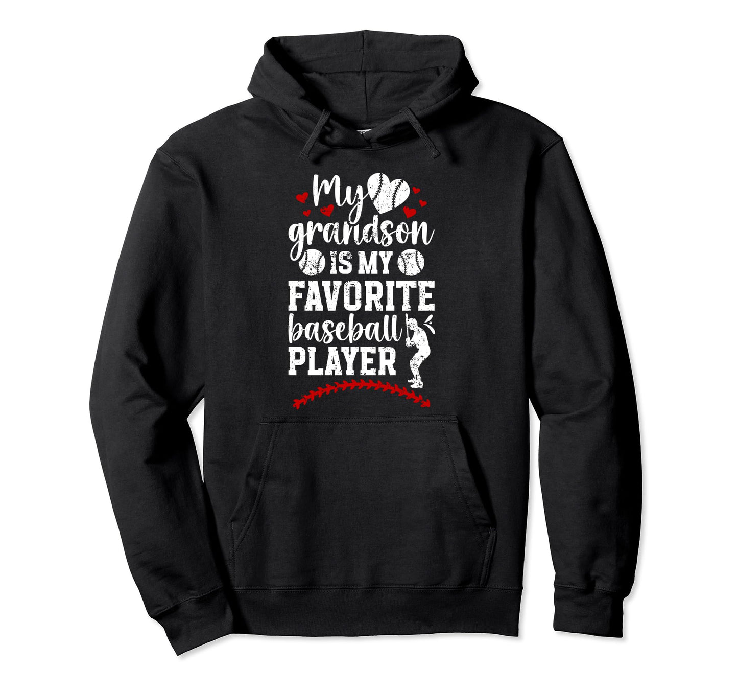 My Grandson Baseball Grandma Baseball Player Hoodie - Graphic Print Unisex - T-Shirt, Sweatshirt, Hoodie