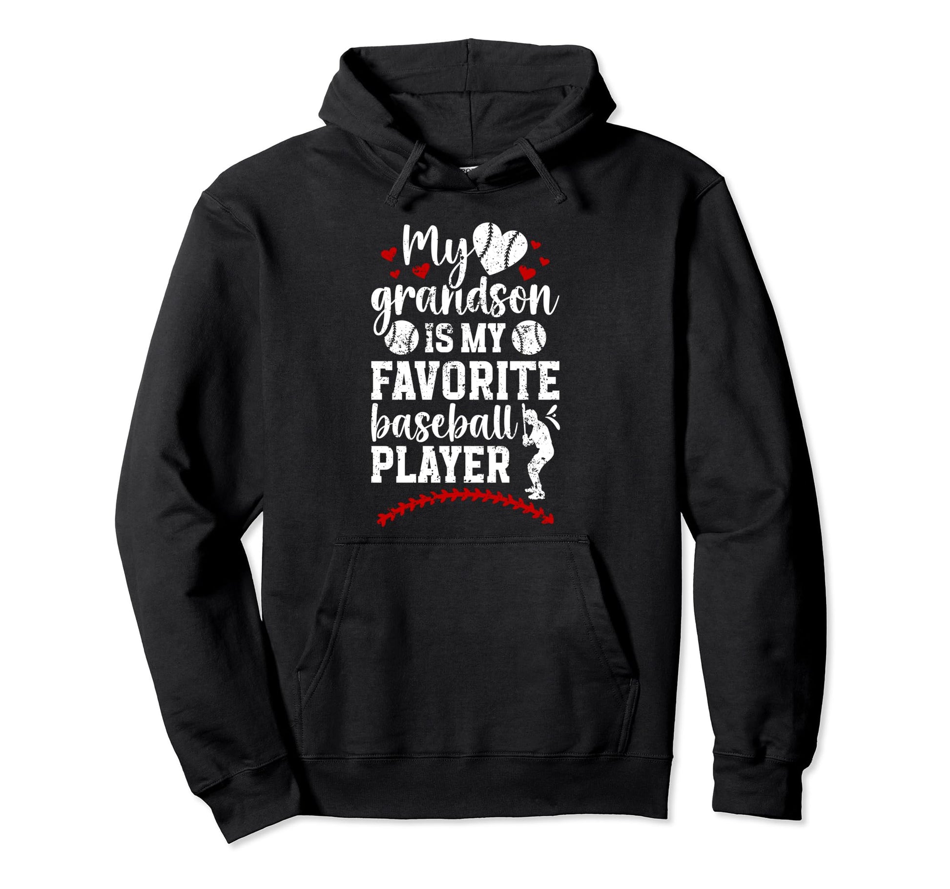 My Grandson Baseball Grandma Baseball Player Hoodie - Graphic Print Unisex - T-Shirt, Sweatshirt, Hoodie
