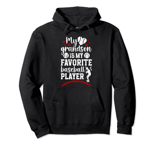 My Grandson Baseball Grandma Baseball Player Hoodie - Graphic Print Unisex - T-Shirt, Sweatshirt, Hoodie