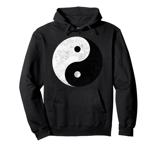 Yin Yang Symbol Tao Taijitu Yoga Hoodie - Minimalist Print for Adults - T-Shirt, Sweatshirt, Hoodie