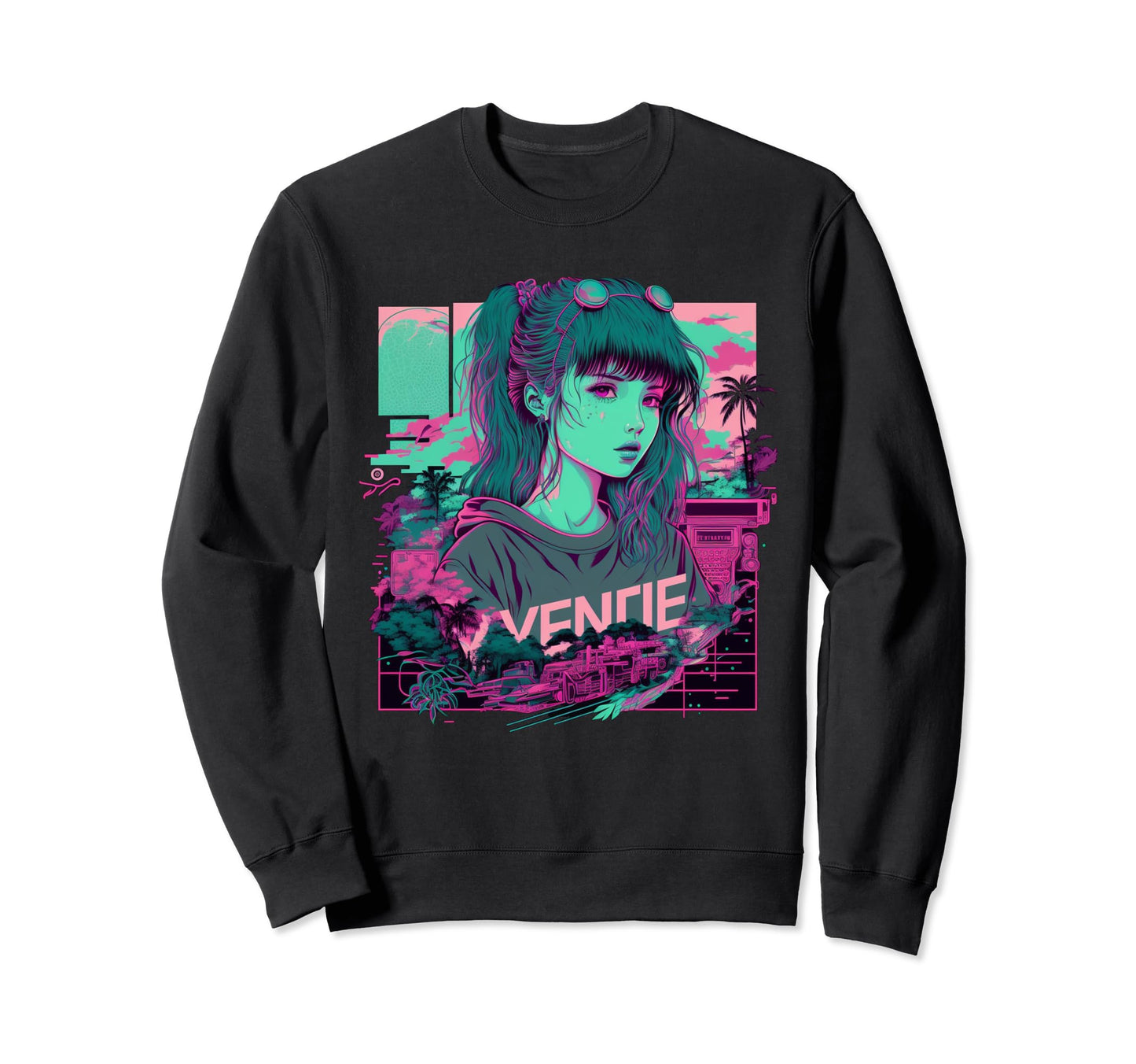 Vaporwave Aesthetic 90S Egirl Sweatshirt - Custom Art Print Unisex - T-Shirt, Sweatshirt, Hoodie