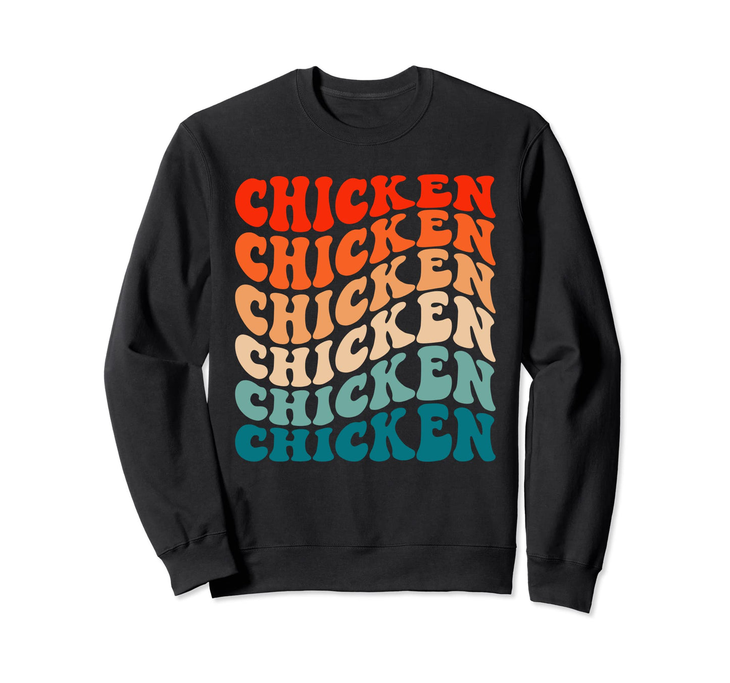 Groovy Boho 70S Chicken Poultry Sweatshirt - Graphic Print Men Women - T-Shirt, Sweatshirt, Hoodie