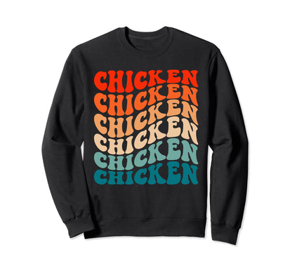 Groovy Boho 70S Chicken Poultry Sweatshirt - Graphic Print Men Women - T-Shirt, Sweatshirt, Hoodie