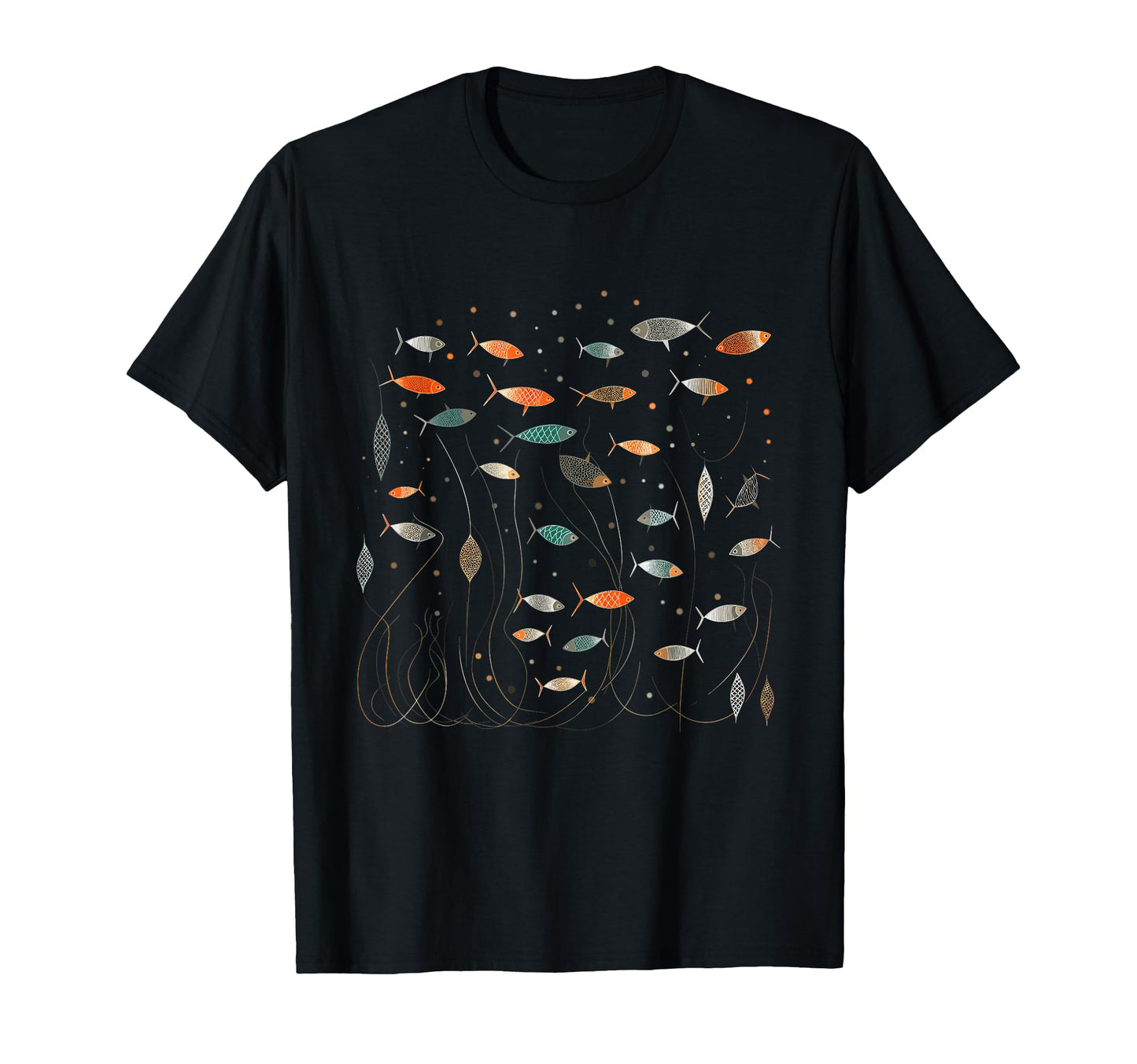 School Fish Abstract Boho Mid Century T-Shirt - Trendy Graphic Unisex - T-Shirt, Sweatshirt, Hoodie