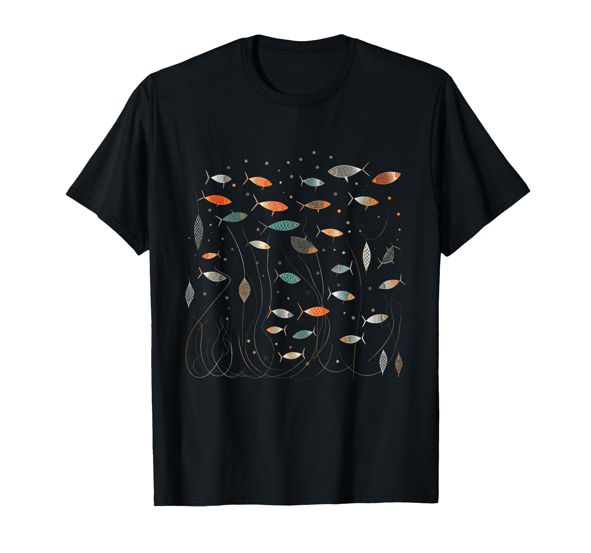 School Fish Abstract Boho Mid Century T-Shirt - Trendy Graphic Unisex - T-Shirt, Sweatshirt, Hoodie