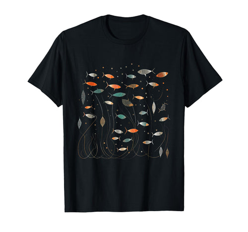 School Fish Abstract Boho Mid Century T-Shirt - Trendy Graphic Unisex - T-Shirt, Sweatshirt, Hoodie