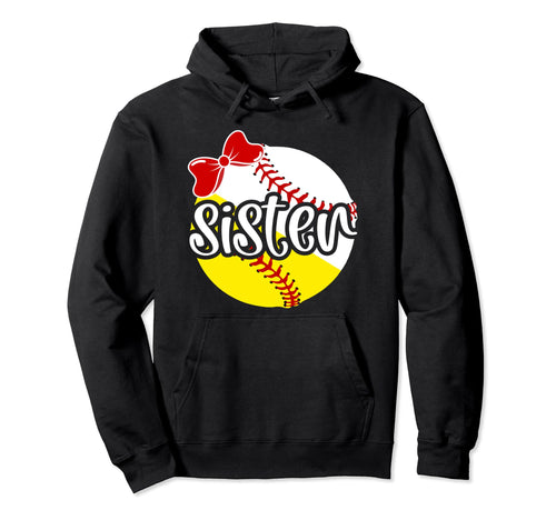 Softball Baseball Sister Baseball Hoodie - Aesthetic Graphic Unisex - T-Shirt, Sweatshirt, Hoodie