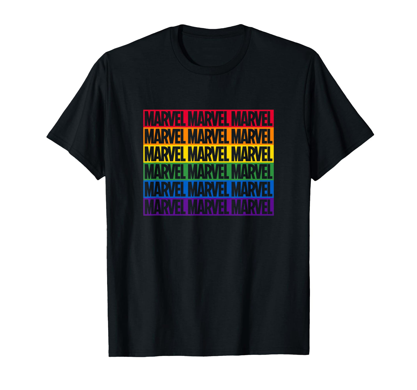 Marvel Comics Rainbow Block Logo Stack T-Shirt - Novelty Apparel Men Women - T-Shirt, Sweatshirt, Hoodie