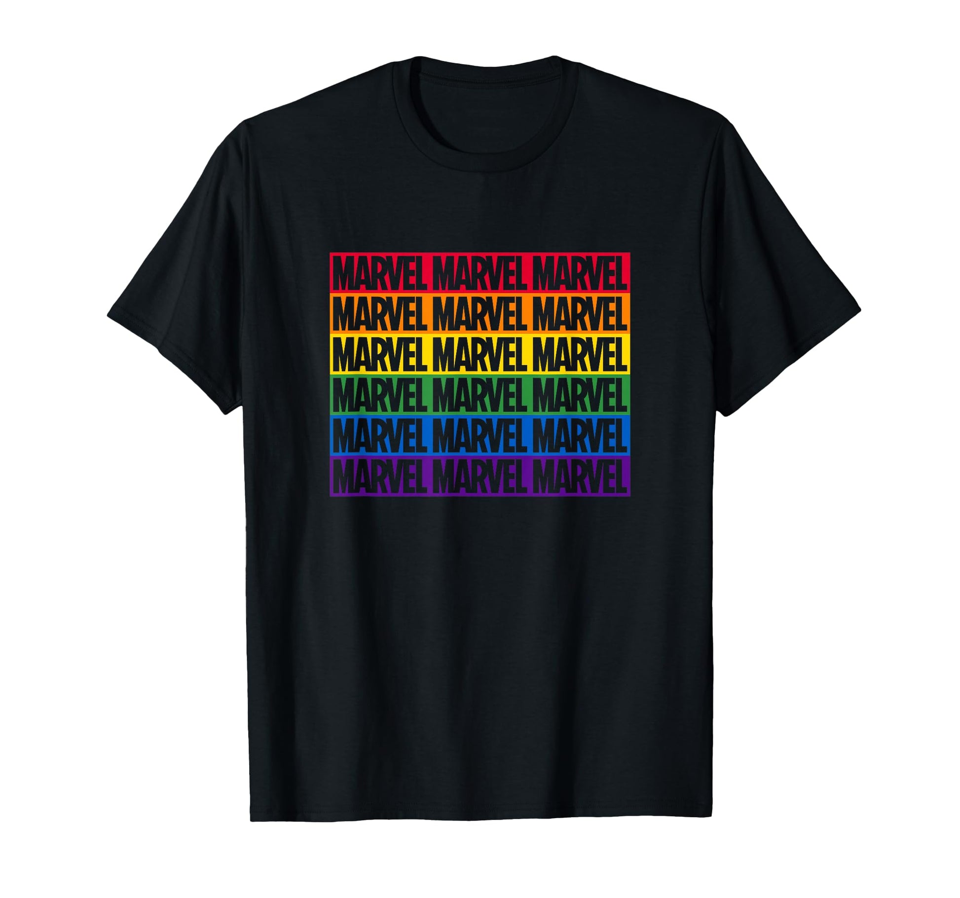 Marvel Comics Rainbow Block Logo Stack T-Shirt - Novelty Apparel Men Women - T-Shirt, Sweatshirt, Hoodie
