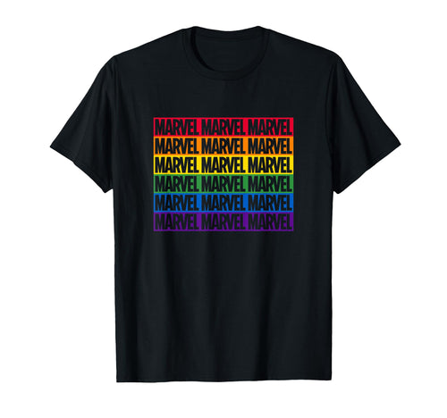 Marvel Comics Rainbow Block Logo Stack T-Shirt - Novelty Apparel Men Women - T-Shirt, Sweatshirt, Hoodie