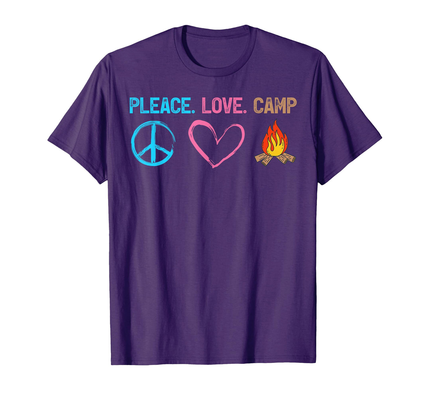 Peace Love Camp Camping T-Shirt - Unique Graphic Men Women - T-Shirt, Sweatshirt, Hoodie