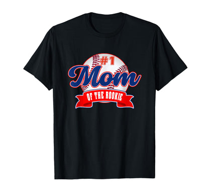 Mom Rookie Year 1St Birthday Baseball Theme T-Shirt - Graphic Print Unisex - T-Shirt, Sweatshirt, Hoodie