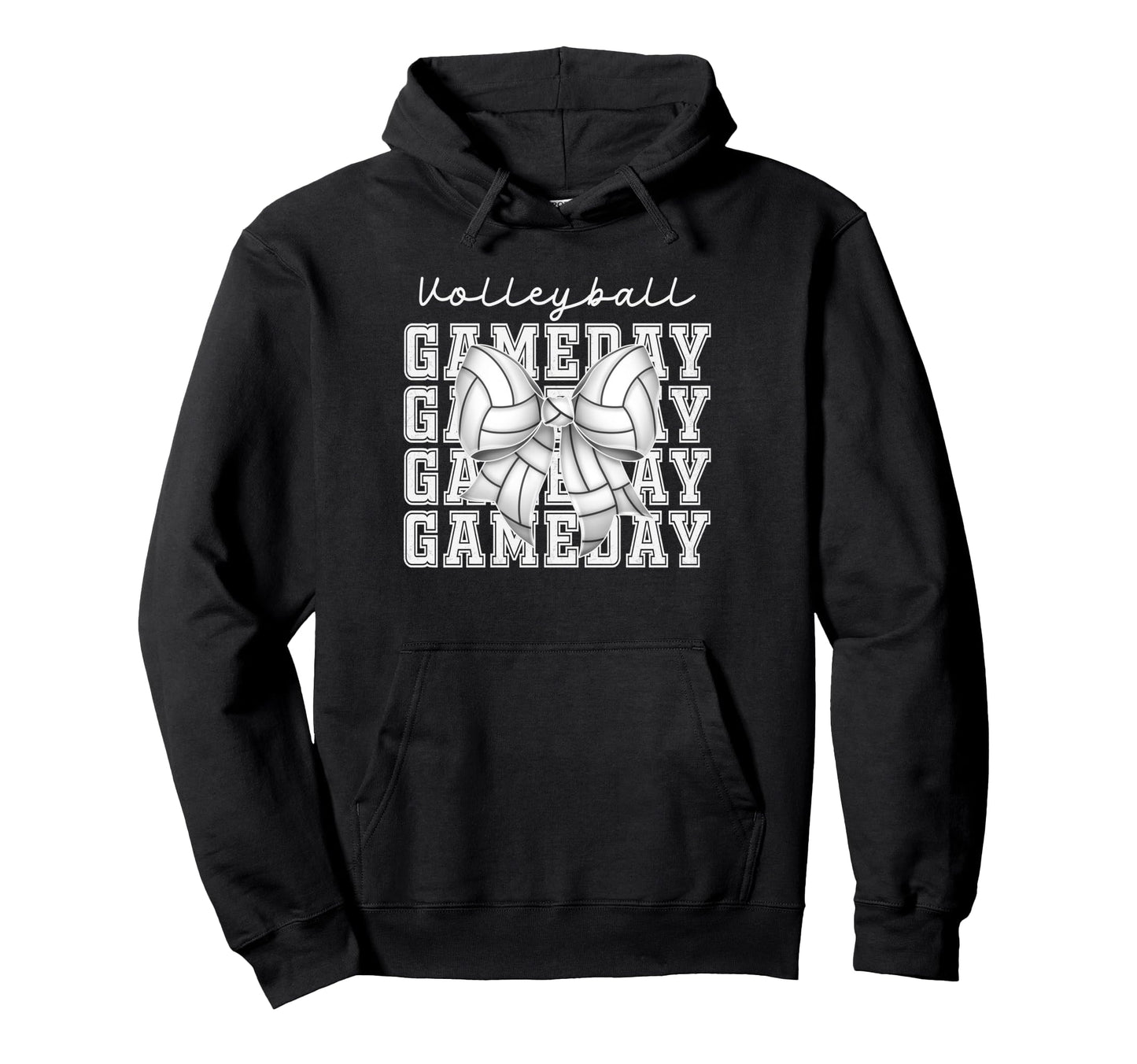 Volleyball Coquette Bow Game Day Hoodie - Fun Novelty Design Men Women - T-Shirt, Sweatshirt, Hoodie