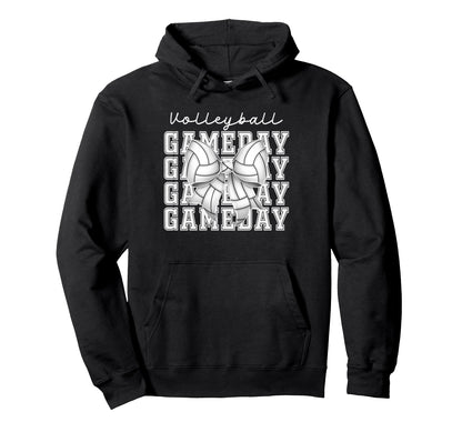 Volleyball Coquette Bow Game Day Hoodie - Fun Novelty Design Men Women - T-Shirt, Sweatshirt, Hoodie