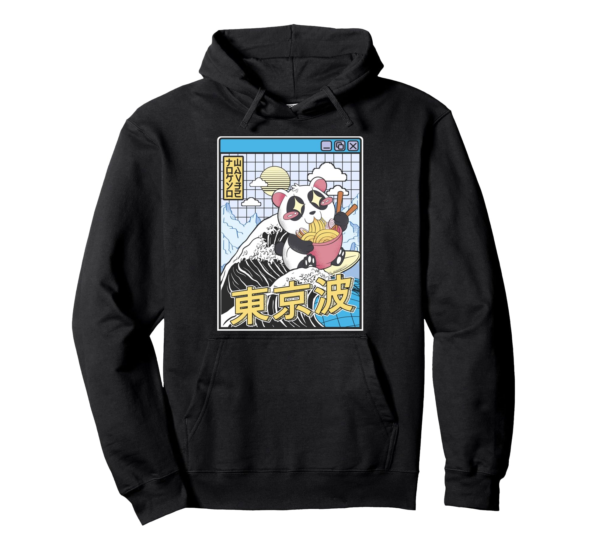 Panda Bear Ramen Noodle Japanese Hoodie - Custom Art Print for Adults - T-Shirt, Sweatshirt, Hoodie