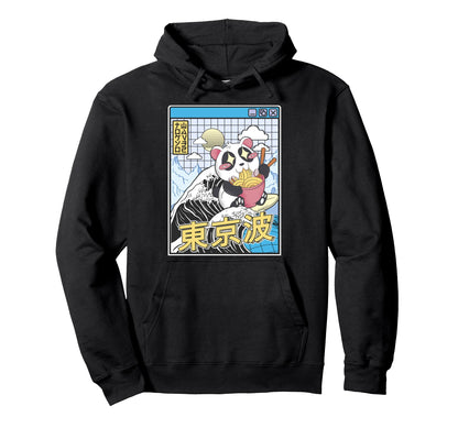 Panda Bear Ramen Noodle Japanese Hoodie - Custom Art Print for Adults - T-Shirt, Sweatshirt, Hoodie