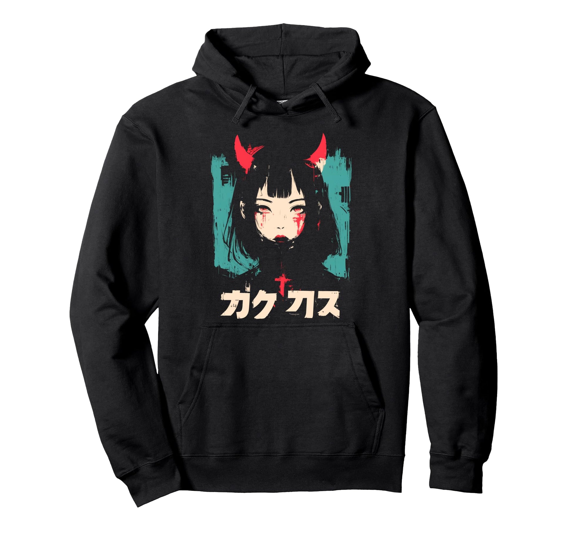 Goth Grunge Demon Anime Waifu Horror Alt Hoodie - Streetwear Style Unisex - T-Shirt, Sweatshirt, Hoodie