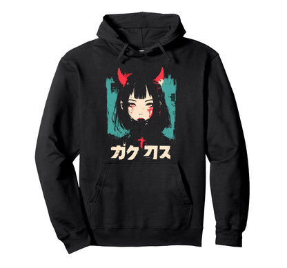 Goth Grunge Demon Anime Waifu Horror Alt Hoodie - Streetwear Style Unisex - T-Shirt, Sweatshirt, Hoodie
