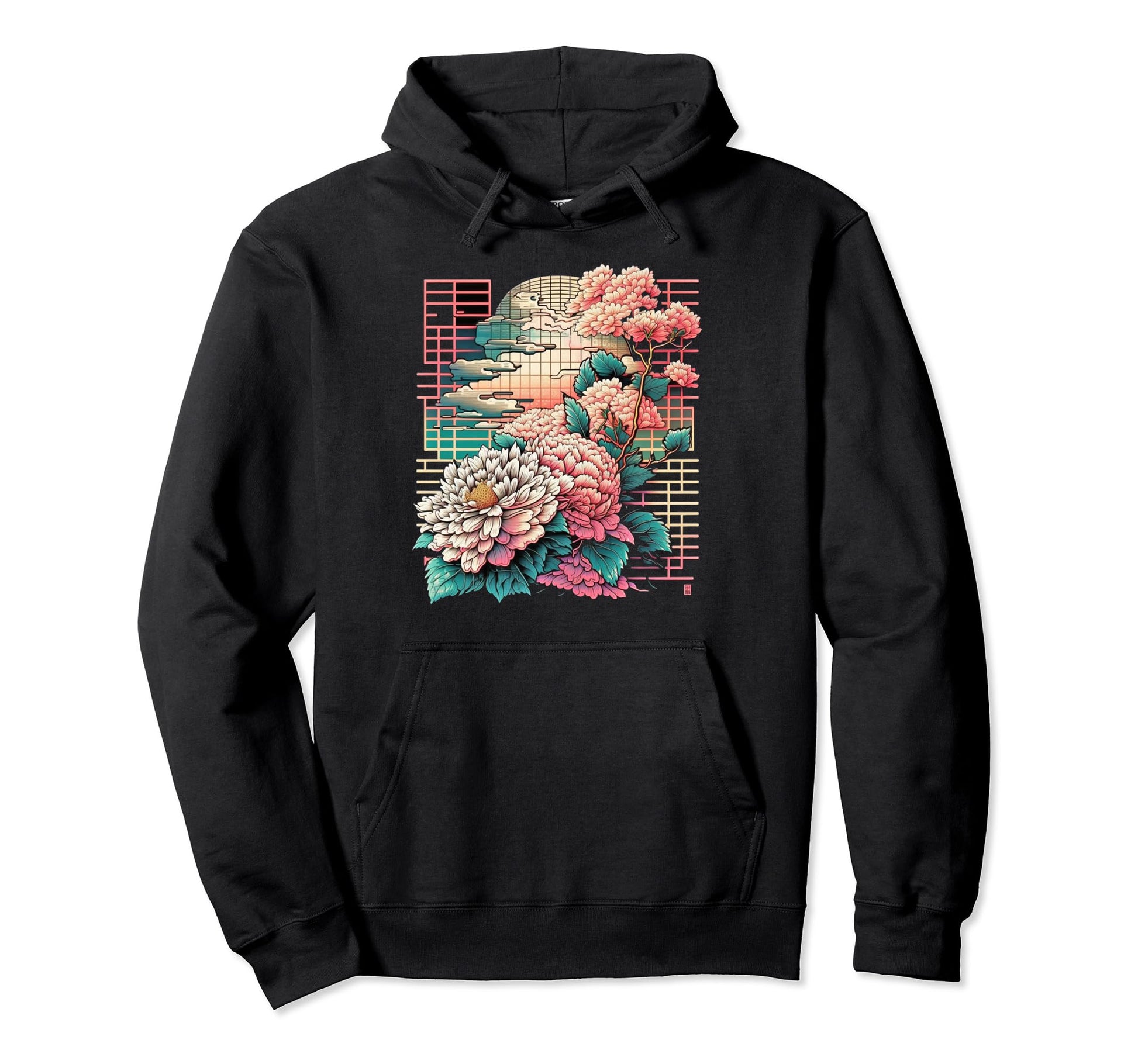 Japan Aesthetic Vaporwave Cherry Hoodie - Trendy Graphic for Adults - T-Shirt, Sweatshirt, Hoodie