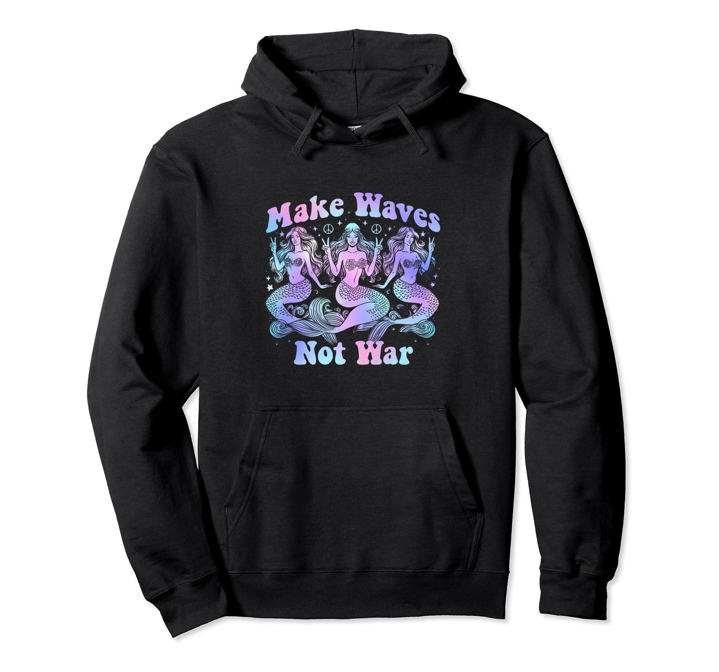 Groovy Tie Dye Mermaid Peace Love And Hoodie - Unique Graphic for Adults - T-Shirt, Sweatshirt, Hoodie