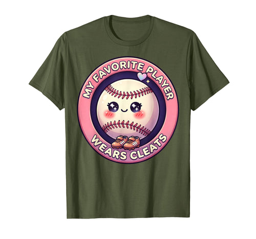 Baseball Mom My Favorite Player T-Shirt - Casual Everyday Wear Men Women - T-Shirt, Sweatshirt, Hoodie
