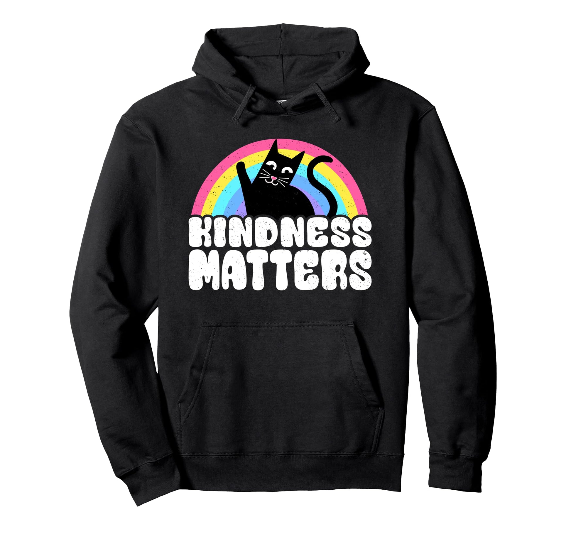 Cat Anti Bullying Rainbow Kindness Hoodie - Graphic Print Men Women - T-Shirt, Sweatshirt, Hoodie