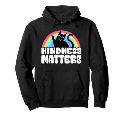 Cat Anti Bullying Rainbow Kindness Hoodie - Graphic Print Men Women - T-Shirt, Sweatshirt, Hoodie