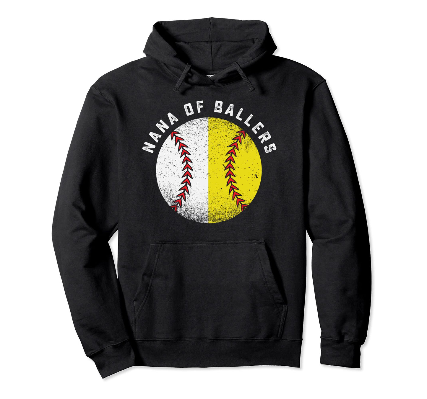 Nana Grandma Baseball Grandson Granddaughter Hoodie - Graphic Print Unisex - T-Shirt, Sweatshirt, Hoodie