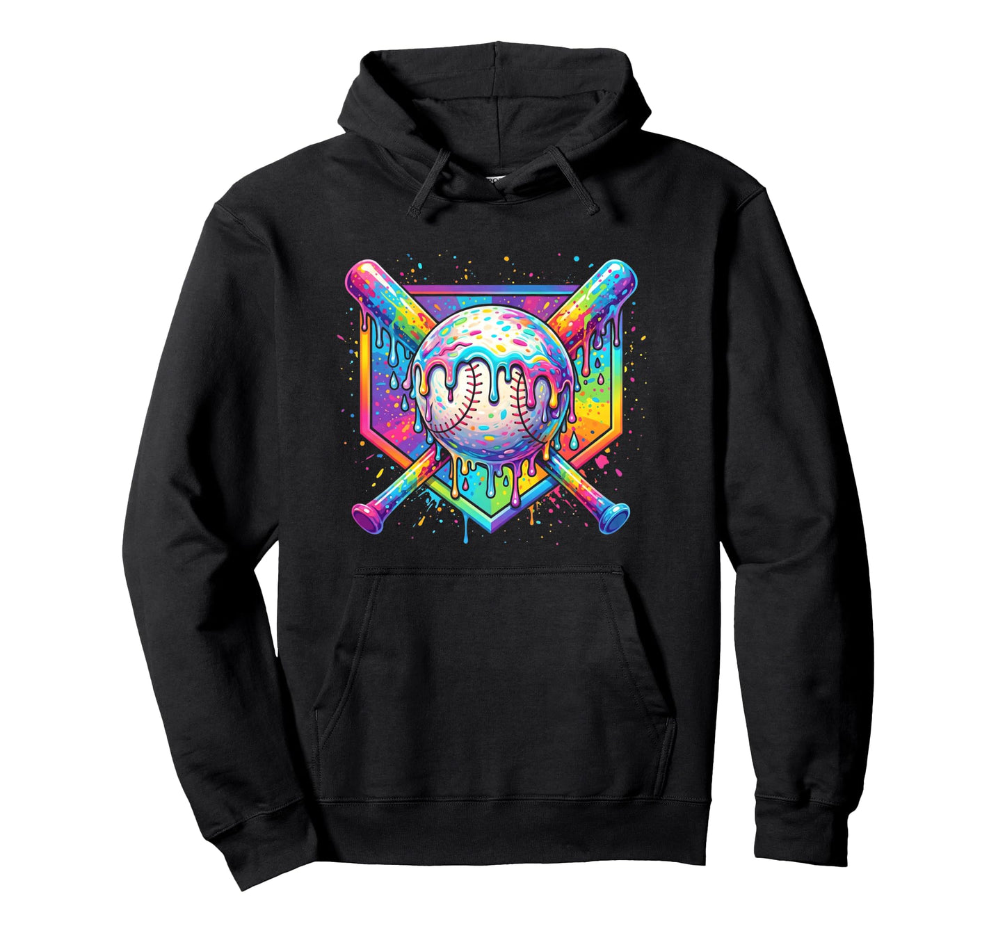 Baseball Drip Ice Cream Drip Baseball Hoodie - Casual Everyday Wear Unisex - T-Shirt, Sweatshirt, Hoodie
