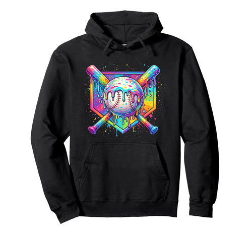 Baseball Drip Ice Cream Drip Baseball Hoodie - Casual Everyday Wear Unisex - T-Shirt, Sweatshirt, Hoodie