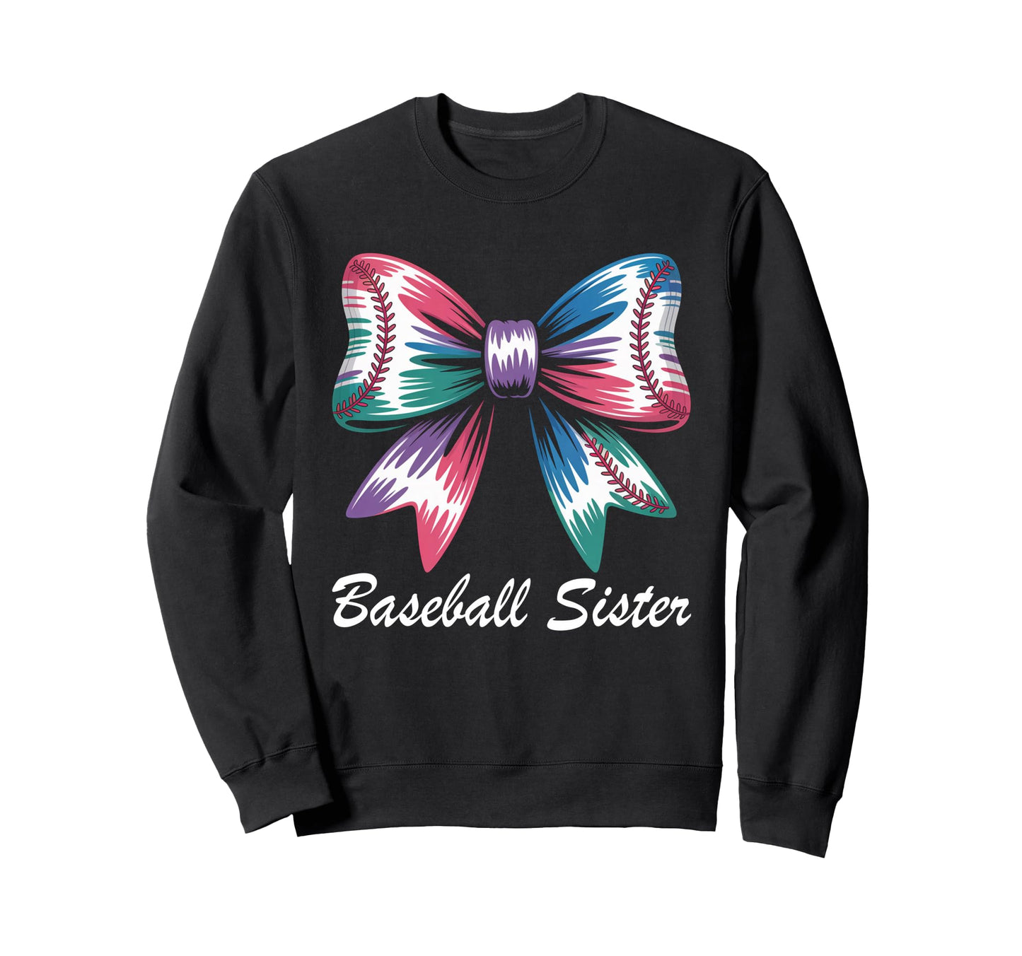 Baseball Sister Coquette Bow Sweatshirt - Casual Everyday Wear Unisex - T-Shirt, Sweatshirt, Hoodie