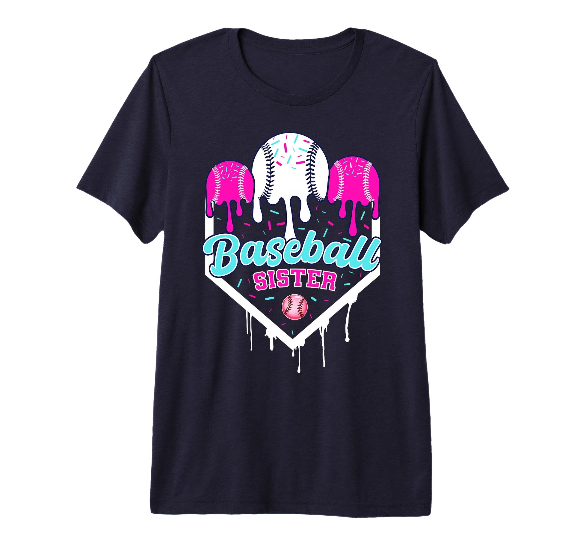 Baseball Sister Drip Ice Cream Home T-Shirt - Unique Graphic for Adults - T-Shirt, Sweatshirt, Hoodie