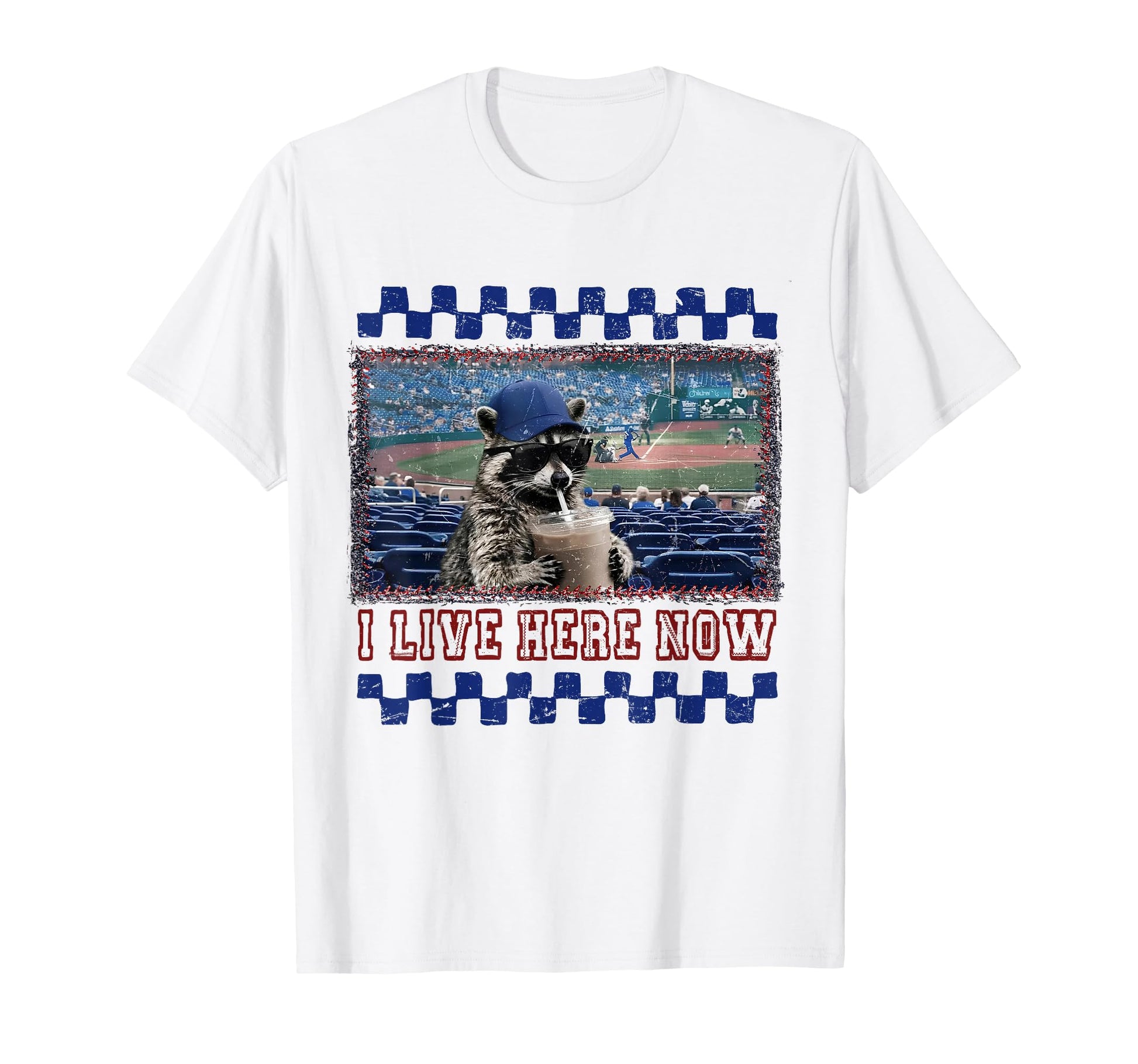 I Live Here Now Baseball Raccoon Meme T-Shirt - Streetwear Style Unisex - T-Shirt, Sweatshirt, Hoodie