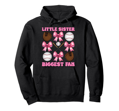 Baseball Sister Coquette Bow Little Hoodie - Unique Graphic Men Women - T-Shirt, Sweatshirt, Hoodie